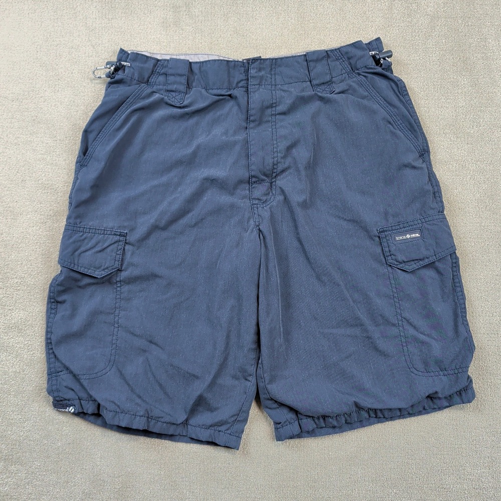 Transnine Y2K Size 32 Mens Navy Blue Cargo Shorts Mesh Lined Hiking Outdoor
